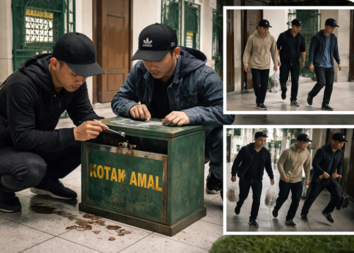 Kotak Amal Masjid Raya Simpang Sender Diduga Dibobol Maling, Warga Diminta Bantu Identifikasi Pelaku