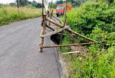 Jalan Lintas Ranau di Simpang Sender Terancam Ambrol