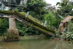 Akibat Tergerus, Jembatan Desa Karang Pendeta OKU Selatan Putus Total