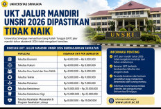 UKT Jalur Mandiri Unsri 2026 Dipastikan Tidak Naik, Cek Rincian Biayanya Berdasarkan Fakultas