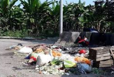 Sampah di Pasar Saka Selabung Berserakan