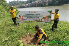Polres OKU Selatan Tanam Pohon di Bantaran Sungai Selabung, Wujud Nyata Kepedulian Polri Jaga Kelestarian Ling
