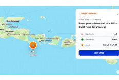 Gempa Magnitudo 4,3 Guncang Daya Kuta Selatan, Tidak Berpotensi Tsunami