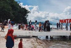 Pantai Bidadari Danau Ranau Masih Ramai di Kunjungin. 