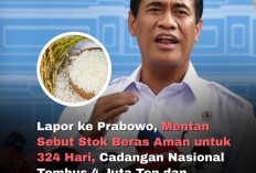 Mentan Amran: Cadangan Beras Nasional Tembus 4 Juta Ton, Diproyeksikan Rekor Tertinggi
