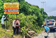 Tegas! Jalur Tepian Danau Ranau Kini Dilarang untuk Bus dan Truk, Dishub OKU Selatan Pasang Rambu