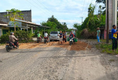 Kerusakan Makin Parah, Warga Buay Rawan Tambal Jalan Provinsi Sumsel