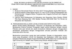TIGA CALON DIREKTUR PDAM TIRTA SAKA SELABUNG LOLOS UJI KEPATUTAN DAN KELAYAKAN