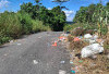Sampah Dijalan Menuju Desa Pendagan Kembali Menjamur